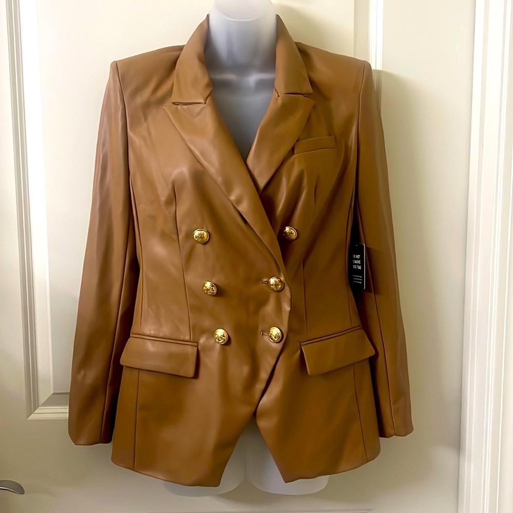 Express Vegan Faux Leather Blazer - BNWT